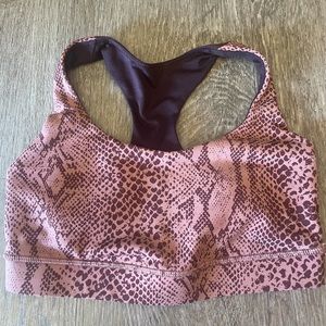 Lululemon sz 4 Desert Snake Bark Berry Multi/Black Cherry 50 rep sports bra